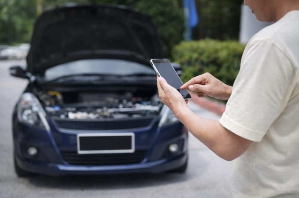 Voiture en panne et dépanneur